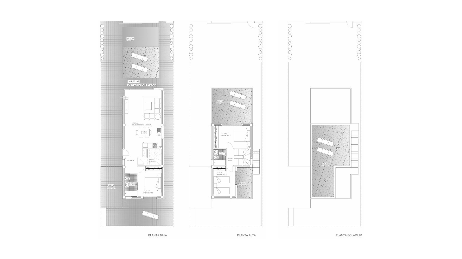 Villa floor plan, 3 bedrooms in SALADO VILLAGE No. 4